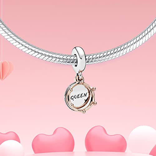 Queen Happy Birthday Hot Air Balloon Family Puppy Charm 925 Sterling Silver Charms for Bracelets and Necklaces Mother's Day Charms for Women2