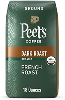 Peet's Coffee, Dark Roast Ground Coffee - Organic French Roast 18 Ounce Bag, USDA Organic