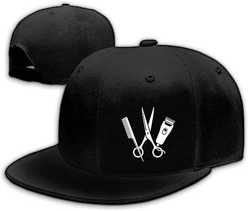 Barber Scissors Hat Flat Bill Hat for Men Funny Tools Comb Hair Salon Hats