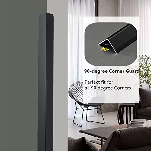 Image of Aluminium Alloy Metal Corner Guards 10 Pcs Wall Corner Protector 1.6 inch x 1.6 inch x 48 inch Wall Corner Protection Decoration Black Pack of 10 Corner Guards 20 Ga /1 mm Thickness