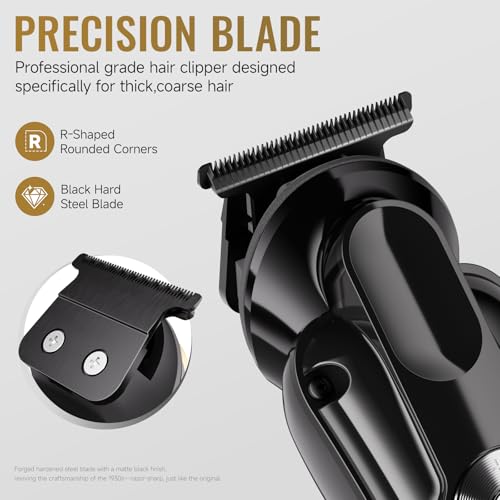 Image of Hair Trimmer for Men,Rechargeable Trimmer Men Beard | IPX6 Waterproof, Travel Lock, 90min Runtime, Type-C Charge, Zero Gapped T-Blade, for Fade Cut, Wet /Dry Use, for Travel & Home