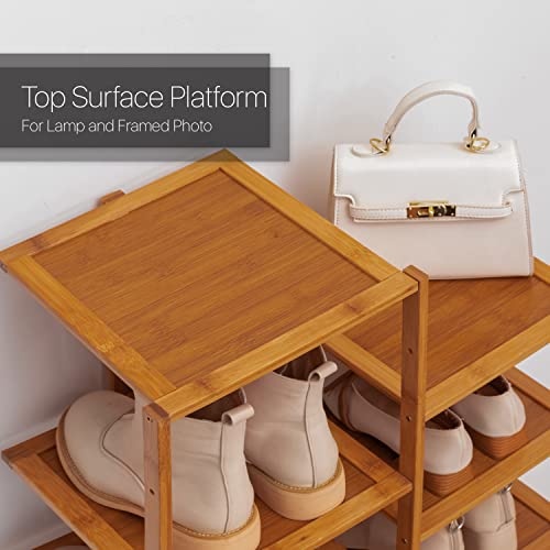 Monibloom Shoe Rack For Entryway, Bamboo Vertical Double Row Shoe Storage Space Saving Shoe Organizer For Small Spaces Corner Bedroom (10 Shelves, Brown) #TOP3