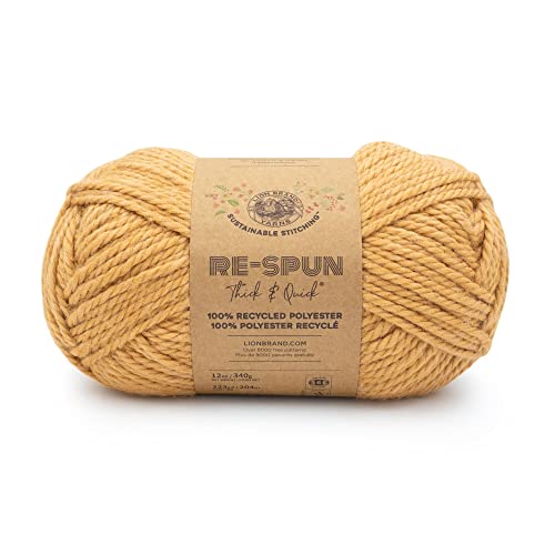 Image of Lion Brand Yarn Respun Thick & Quick Yarn for Knitting and Crocheting, Squash, 1 Pack
