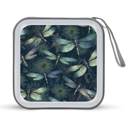 Étui à CD rigide boîte de rangement pour 40 DVD motif libellule pour voiture