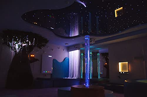 Image of Playlearn Sensory Fiber Optic Light Curtain with 100 Tails - Sensory Lights - Ideal Sensory Room Product - Wall Mounted - 42x96 Inch