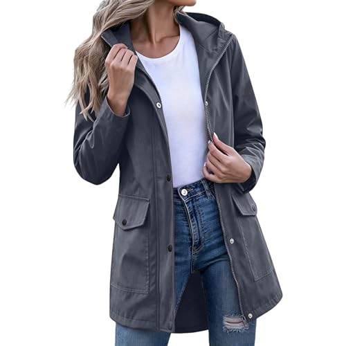Manteau de pluie pour femme long softshell imperméable coupe-vent avec capuche