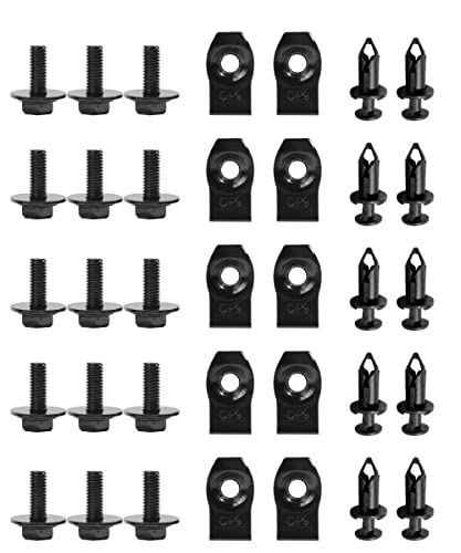 35 Pcs Engine Under Cover Splash Shield Guard Body Bolts, Splash Shield Guard Retainer Bumper Fender Liner Fastener Rivet Clips And Extruded U-Nuts Kit #TOP7