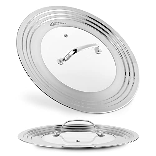 Comparison: Best Universal Pot Lid 2 Modern Innovations Universal Lid with Tempered Glass Top for Pots & Pans, Fits 8.25, 9, 10, 11, and 12 Inch Cookware - Large Replacement Frying Pan Cover, Cast Iron Skillet Lids - Stainless Steel
