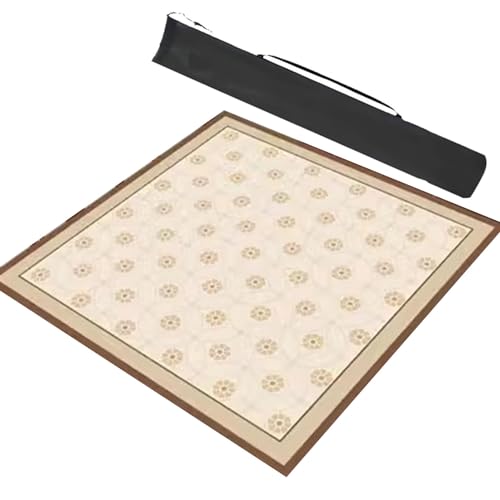 Beige Square Mahjong Mat con Bolsa, Estilo Chino Antideslizante miniatura 1