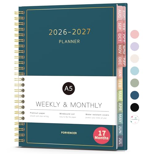 Forvencer 17 Month Academic Planner 2026-2027, Aug 2026-Dec 2027, 6.3"x8.4"