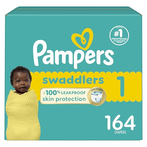 Image of Pampers Baby Diapers - Swaddlers - Size 1, 164 Count, Ultra Absorbent Disposable Infant Diaper