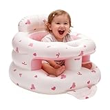 Inflatable Baby Seat for Babies 3-36 Months,Baby Floor Chair with Built in Air Pump,Infant Back Support Seat for Sitting & Learning to Sit (Pink Bunny)