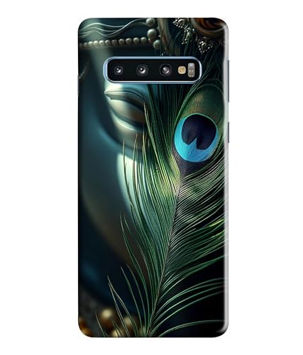 Image of Lord Krishna Mor Pankh Printed Hard Back Case Cover Compatible for Samsung Galaxy S10 (Multicolor) - D1663