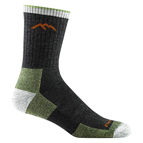 Darn Tough Vermont 1466 Men's Merino Wool Micro Crew Cushion Socks - Green/Lime, Medium