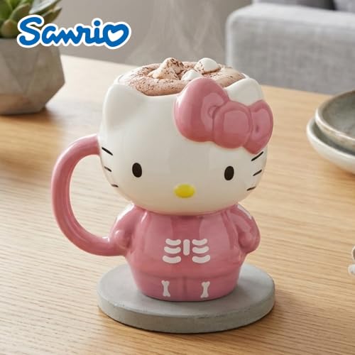 Image of Silver Buffalo Sanrio Hello Kitty Spooky Skeleton, 3D Sculpted Mug, 20oz