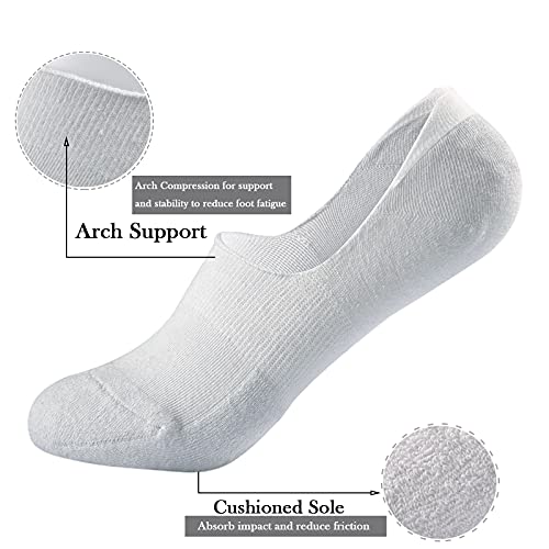 Jormatt 3 Pairs Women Athletic No Show Running Socks Black White Girls Cotton Non-Slip Low Cut Flat Liner Socks For Vans Slip-On Sneakers, Women Shoe Size 4-9 #TOP5