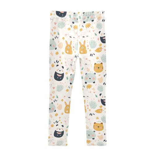 KLL Cute Animals Seamless Pattern Toddler Baby Girl Active Leggings Soft High Waisted Activewear Running2
