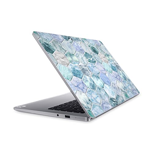 Sticker vinyle Mi Notebook 14 aspect marbre et hexagones finition haut de gamme