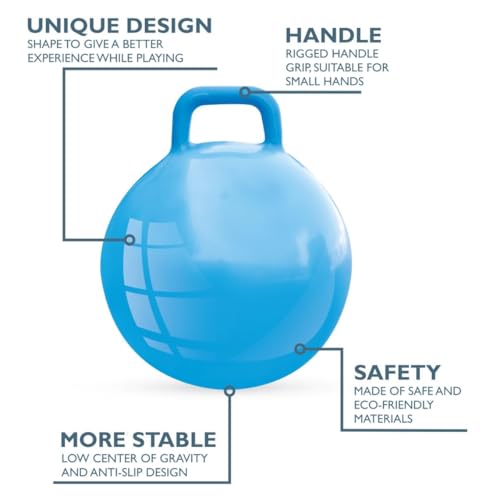Image of Sit & Bounce Rubber Hop Ball for Kids | Inflatable Hopper Ball with Handle | Indoor & Outdoor Activity Toy | Best Gift for Boys & Girls | Multicolour | 45cm | Multicolor