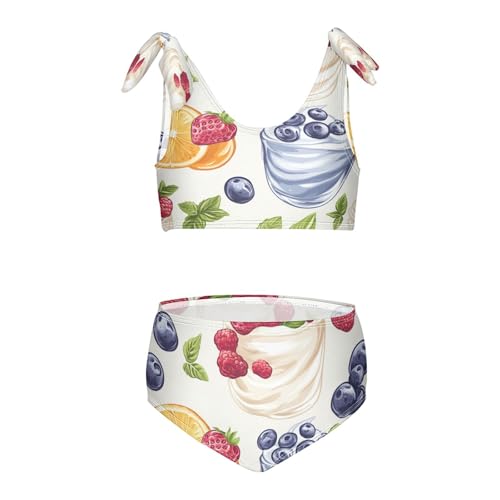 Berry Yogurt Orange Strawberry Blueberry Girls Tankini Swimsuit Kids Bikini Sets 2 Pcs Bathing Suit 3T