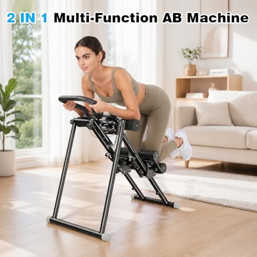 Image of Stair Stepper Ab Machine for Home Gym, Multi-functional Full-Body Workout Equipment, Compact Folding Stair Climber with Oversized Pedal, 90% Pre-Assembled Stairmaster