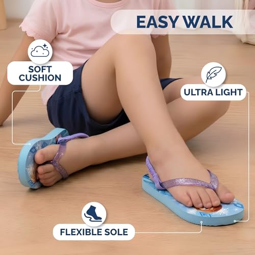 Image of Disney Girls Boys Character Flip Flops Sandals Kids Water Shoes - Minnie Mickey Moana Toy Story Frozen Cars Encanto Princess Thong Beach Slides Slip On Quick Dry (Toddler-Little Kid)