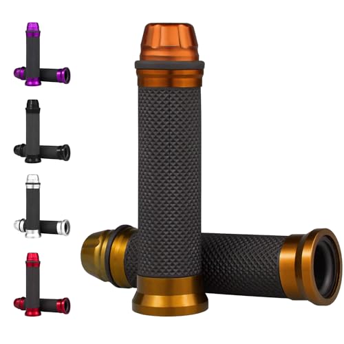 Image of Universal Motorcycle Handlebar Grips Fits for Motorcycles with 7 /8 inch Left Grip and 1 inch Right Sports Bike Chopper Cruiser Bike Etc.