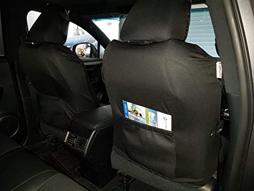 Itailormaker Canvas Seat Covers For Cars Trucks Suvs, Black Grey Waterproof Protectors Universal Fit Airbag Compatible, Front Set W/Separate Headrest Covers #TOP3