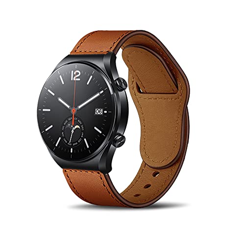 [HeeNia] 22MM レザーバンド Xiaomi Redmi Watch 5 Lite/Redmi Watch 5 Active/Watch S4 Sport/Watch 2/Watch S3/Watch S1 Pro/Watch S1対応 バンド 革 ストラップ スポーツバンド Huawei Watch GT 5 46mm/Watch GT 5 Pro 46mm/Watch GT 4 46mm 用 時計ベルト(ブラウン)のサムネイル