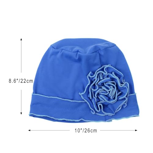 Image of DRESHOW 4 Pcs Cotton Beanie Turban Headwear for Women Elastic Chemo Hats Soft Cancer Headwear Covers Wraps for Women's Hair