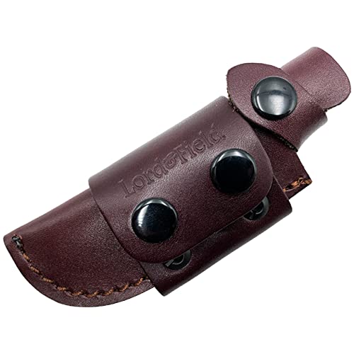 Lord & Field Tallulah Fixed Blade Survival Knife 440C Stainless Steel 3.74In Blade Modified Drop Point - Micarta Scales Handle - Scout Carry Leather Sheath - Hunting Skinning Knife #TOP7