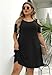 Nemidor Plus Size Dresses for Curvy Women Summer Casual Cold Shoulder T-Shirt Swing Short Sleeve Mini Dress with Pockets(133,24,Black)