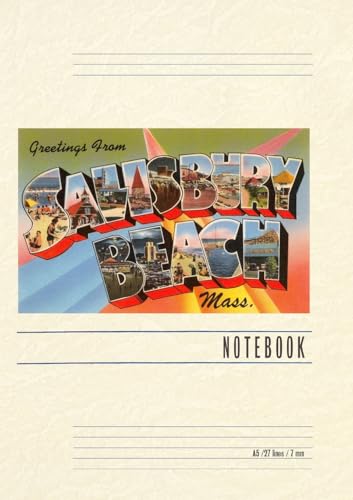 Vintage Lined Notebook Greetings from Salisbury Beach, Mass.