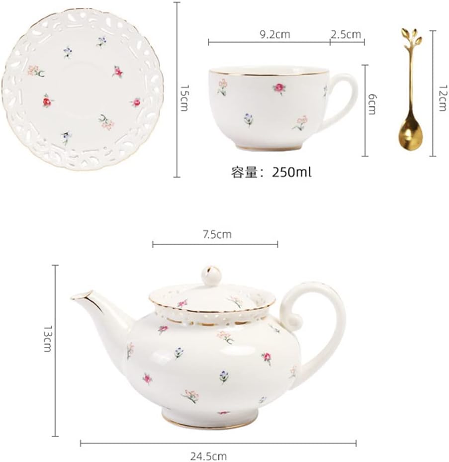 European Fragmented Coffee Cup Set and Plate Ceramic Large Tea Restaurant Stuffed Empty and