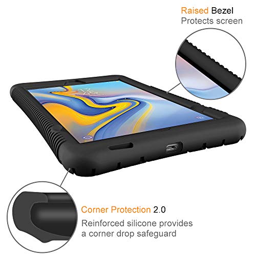 Fintie Silicone Case For Samsung Galaxy Tab A 8.0 2018 Model Sm-T387, [Honey Comb Series] [Kids Friendly] Light Weight Shock Proof Protective Cover, Black #TOP4