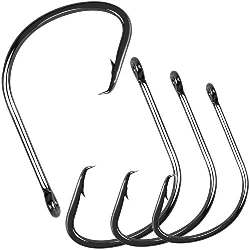 Image of Fishing Circle Hooks Black Nickle High Carbon Steel Sharp Octopus Fish Hooks Saltwater