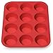 Avana Moule à muffins en silicone pour 12 muffins sans bisphénol A avec revêtement anti-adhésif Rouge