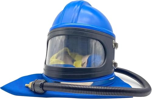 Casco de chorro de arena para evitar el calor y el polvo con aire respirable regulable 4