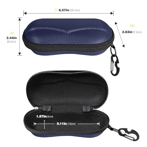 Image of MoKo Semi Hard Shell Sunglasses Case, Unisex Protective Eyeglass Case Glasses Case Holder with Metal Hanging Hook