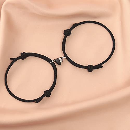 Legenstar Couples Bracelet Necklace Set Heart Shaped Magneticnecklace And Matching Bracelets For Couples 4Pcs(Couples Necklace+Couples Bracelets #TOP3