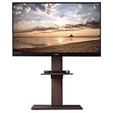 タンスのゲン テレビスタンド 32～77インチ対応 耐震 隠しキャスター付き 【上下/左右首振り】 ハイタイプ ロータイプ 高さ調節 無段階 壁寄せ 棚板 テレビ台 自立式 おしゃれ 45400045(80125)