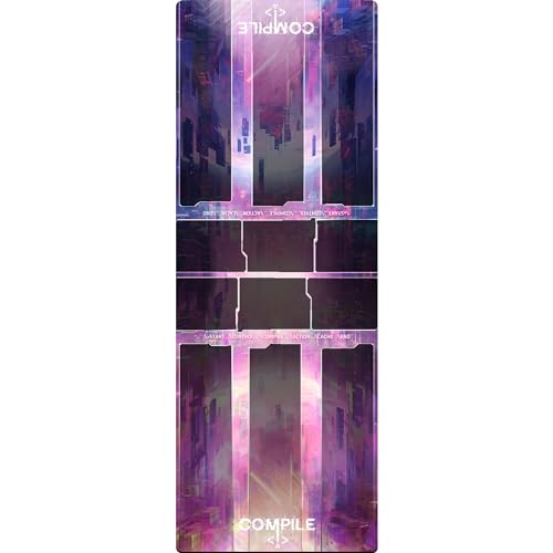 Greater Than Games: Compile: Playmat - Vinyl Neoprene Playmat to Organize Cards, Area Control Strategy Card Game Accessory, Measures 11 x 29.5 Inches