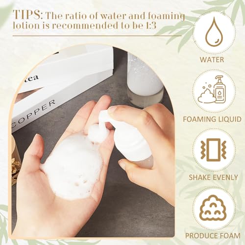 Havawish 12 Pcs Foaming Spray Bottle 7 Oz/ 200 ml Transparent Empty Foaming Pump Dispenser Refillable Plastic Portable Bottle for Travel Hand Soap, Lash Cleanser3
