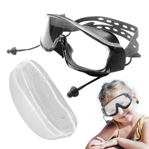 Gafas de natación, gafas de piscina,Gafas de buceo antiniebla con tapones para los oídos de silicona | Eyewes de deportes acuáticos para adultos, adolescente, equipo na