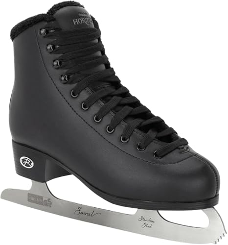 Riedell Horizon Junior Ice Skates for Girls and Boys, Black/Horizon - 2 JR