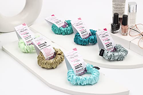 Image of Premium Satin Scrunchies for Women | Hair Bands, Ponytail Holders & Rubber Bands | Skinny, Fluffy, No-Damage Hair Ties | Girls Hair Accessories | Small Size | Pack of 6