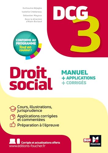 livre DCG 3 - Droit social - Manuel et applications - Millésime 2025-2026