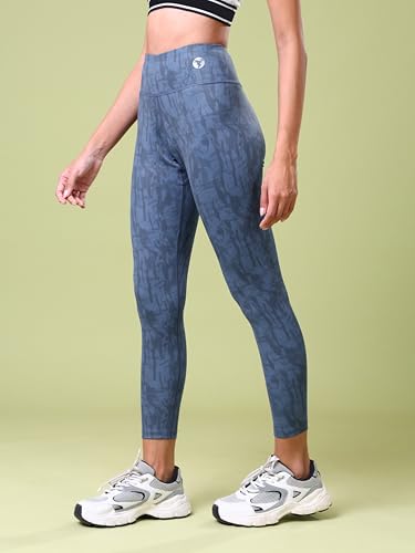 Image of TECHNOSPORT Womens High Rise Skinny Fit Activewear Tights for Running, Gym and Sports