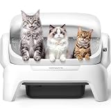 Meowant Extra Large Automatic Litter Box, Self Cleaning Cat Litter Box for Multiple Cats, Open Top Design with APP Control, Infrared Scanning and Anti-Pinch, 12L Waste Bin, Odor Free, XXXL Space