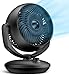 FTOTHH Ventilator Leise, 22dB Tischventilator sehr Leise, 3D Turbo Ventilatoren Leistungsstark, Fan mit 3 Geschwindigkeiten, 90°Verstellbar, für Schlafzimmer, Büro und Wohnzimmer bis 18m², Schwarz